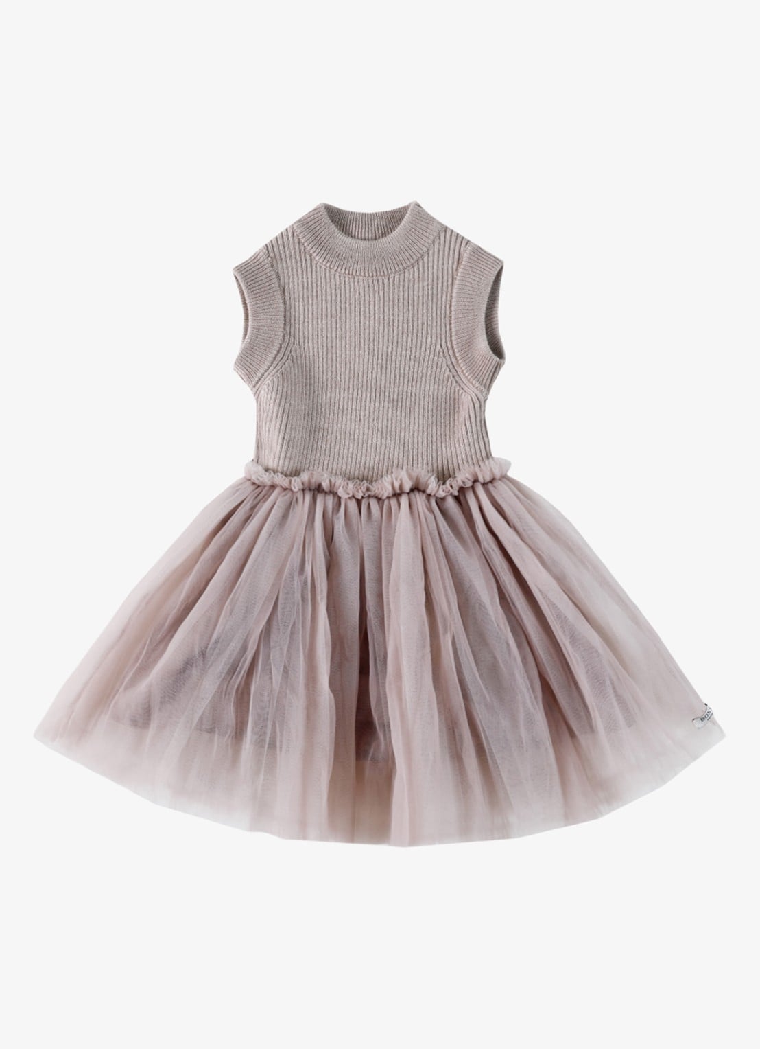 Donsje Amsterdam Xewa jurk met tule - voorkant 4 beige