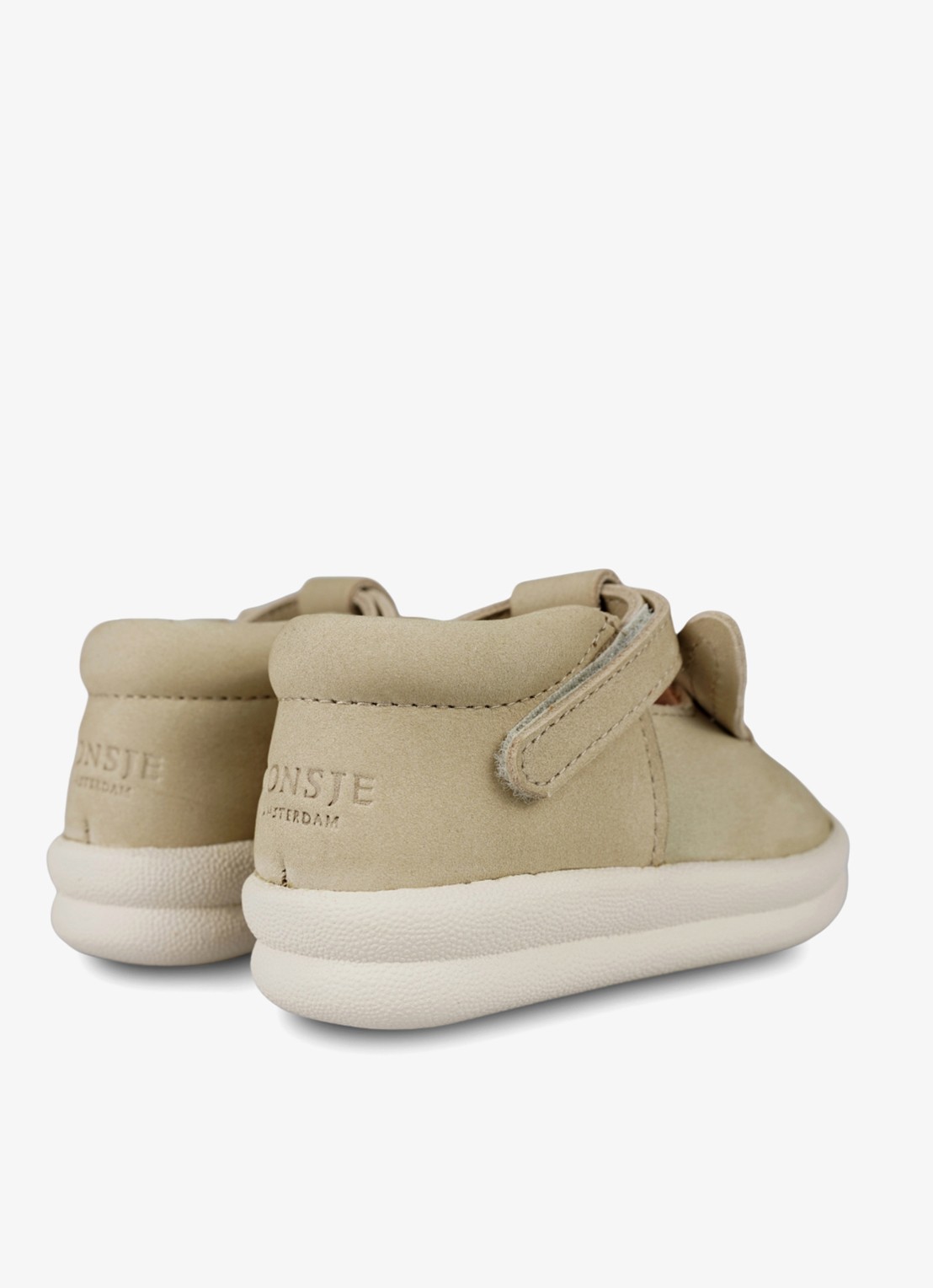 Donsje Amsterdam Zazo Classic Bunny babyschoentje van leer - achterkant 6 taupe