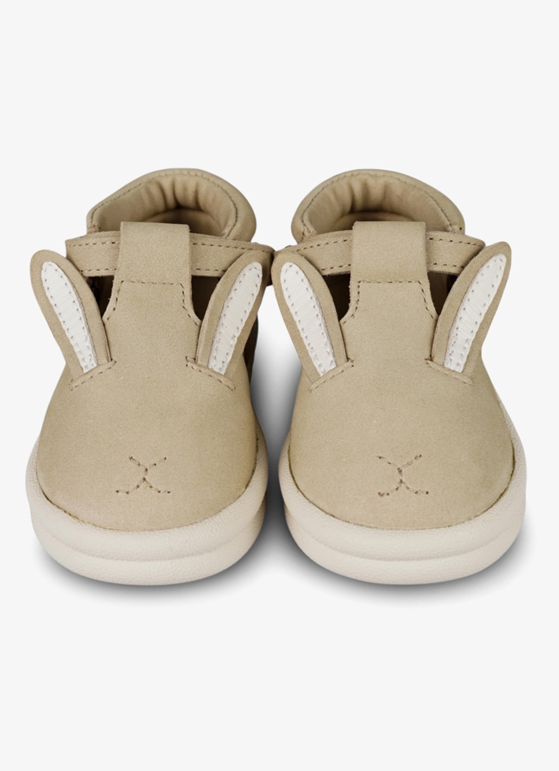 Donsje Amsterdam Zazo Classic Bunny babyschoentje van leer - detail taupe