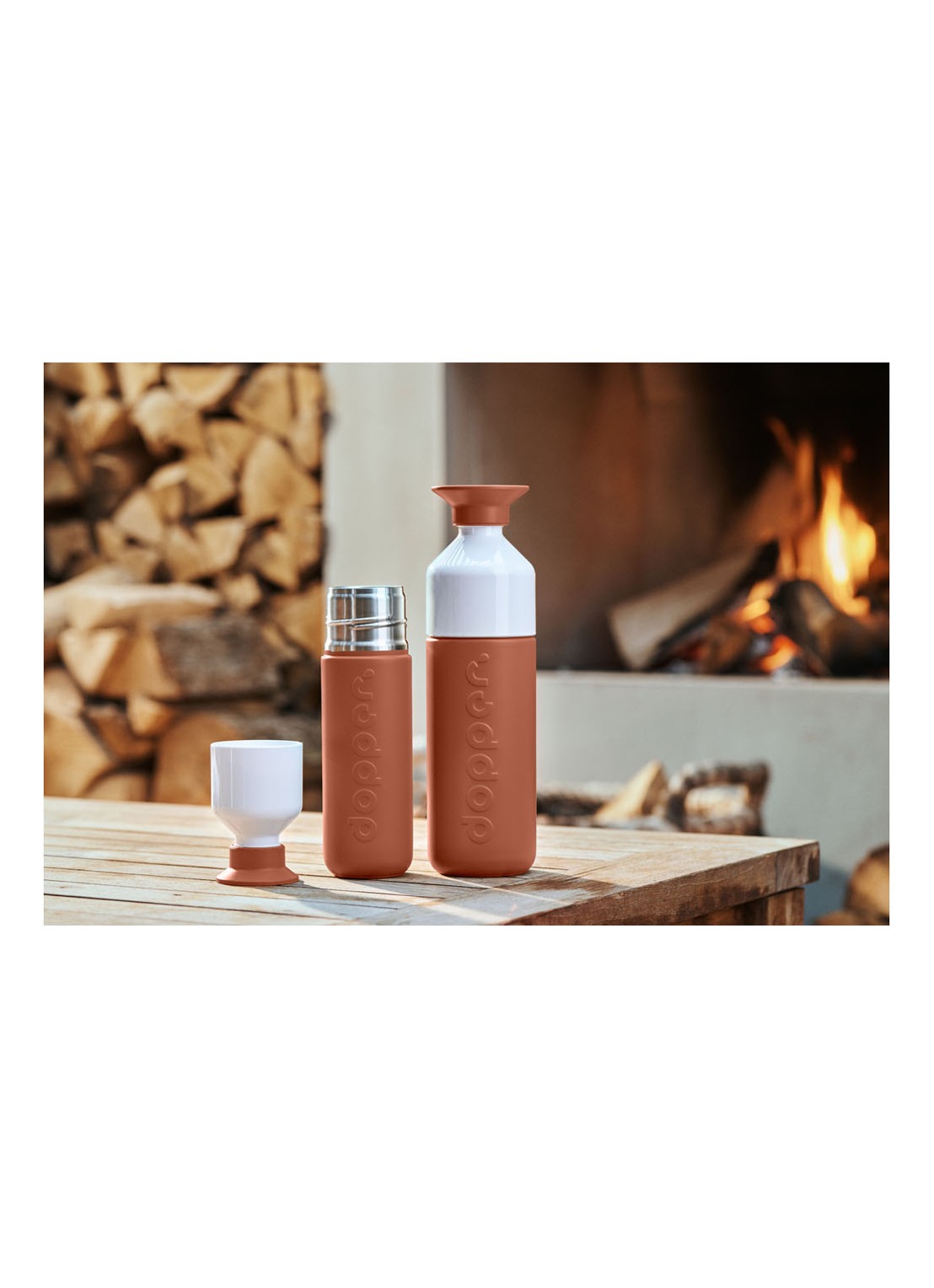 Dopper Draagkoord voor waterfles / thermosfles - detail 3 roestbruin