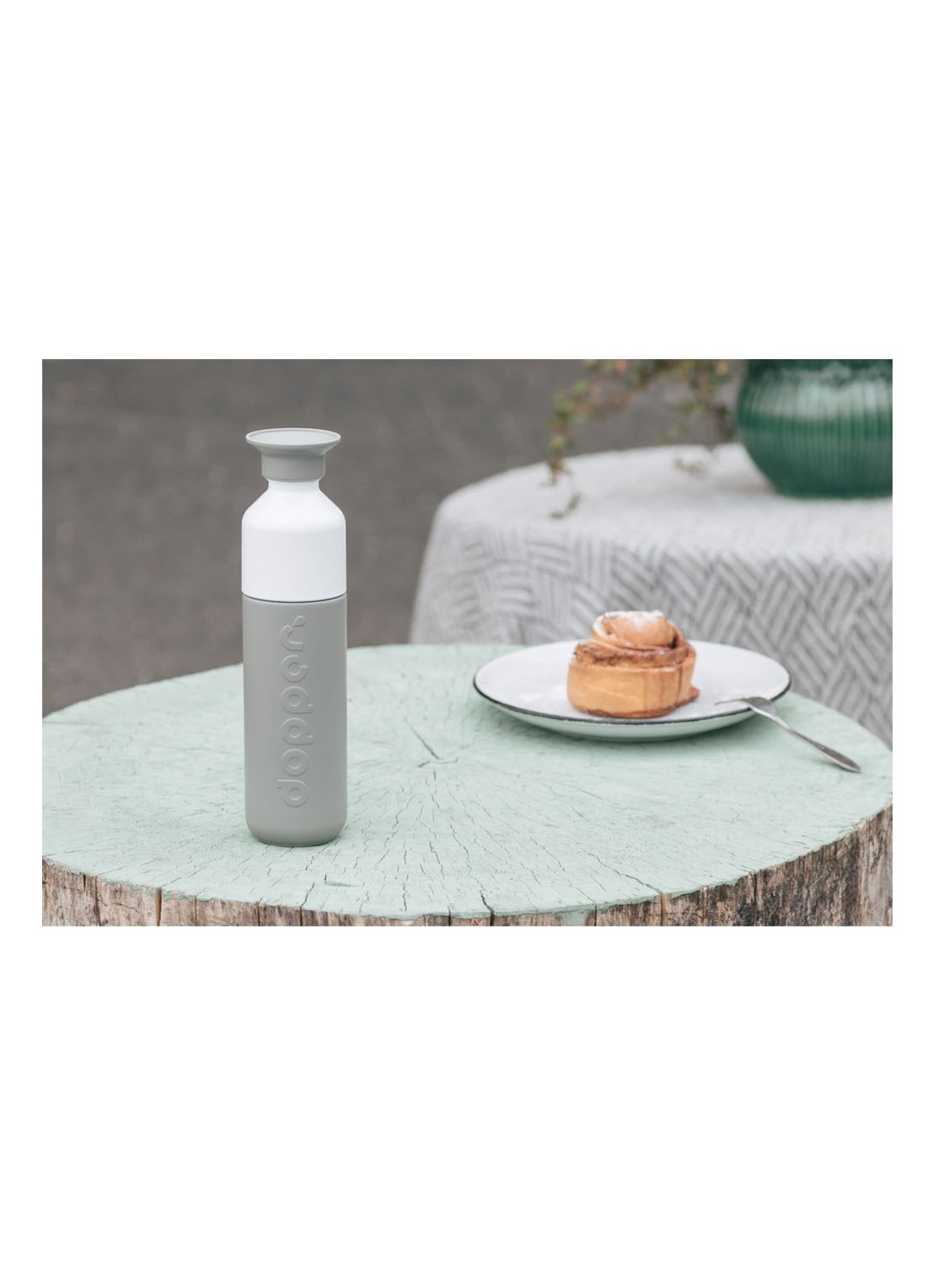 Dopper Draagkoord voor waterfles / thermosfles - voorkant 2 lichtgrijs