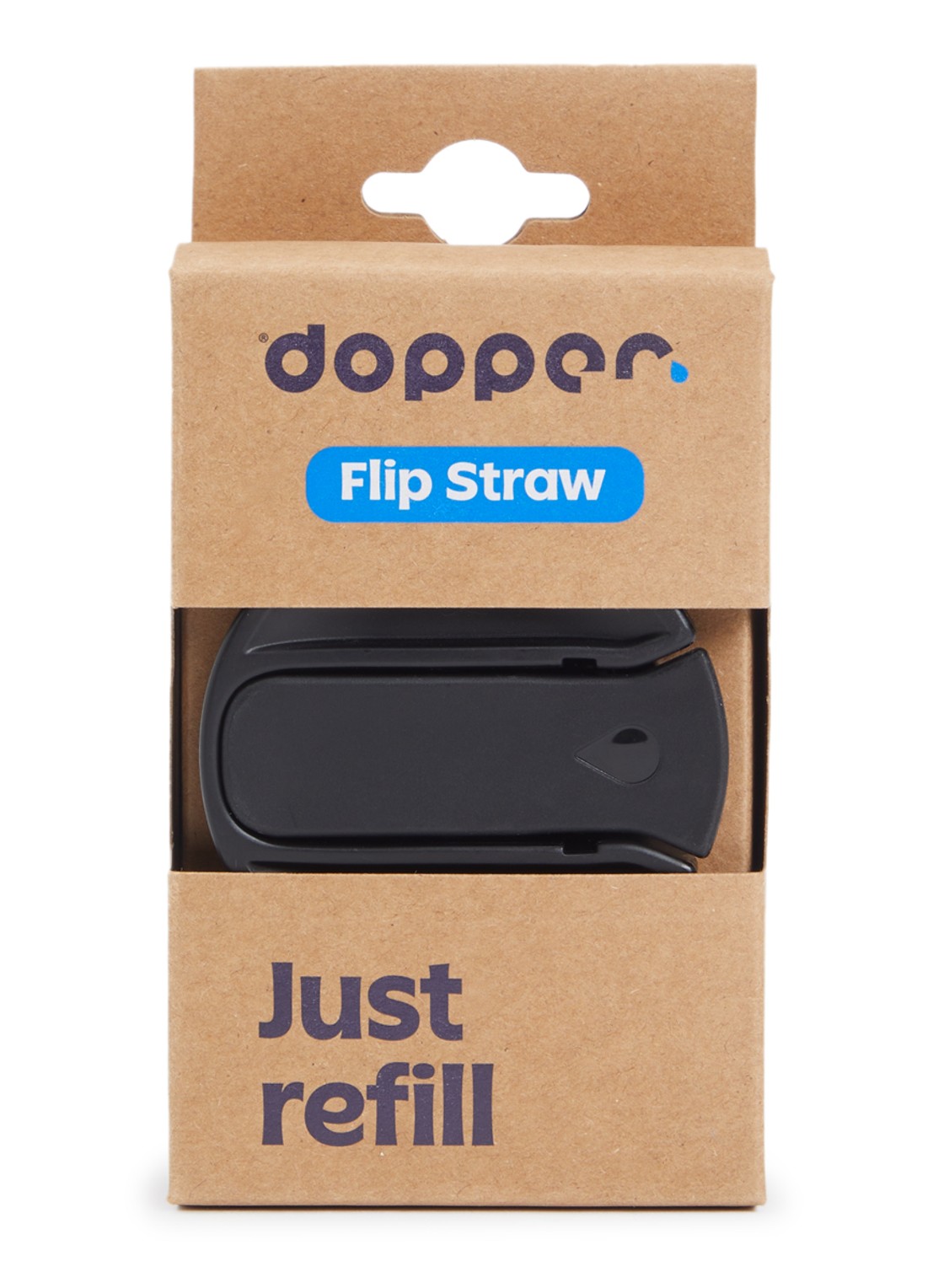 Dopper Flip Straw 24 cm - voorkant zwart