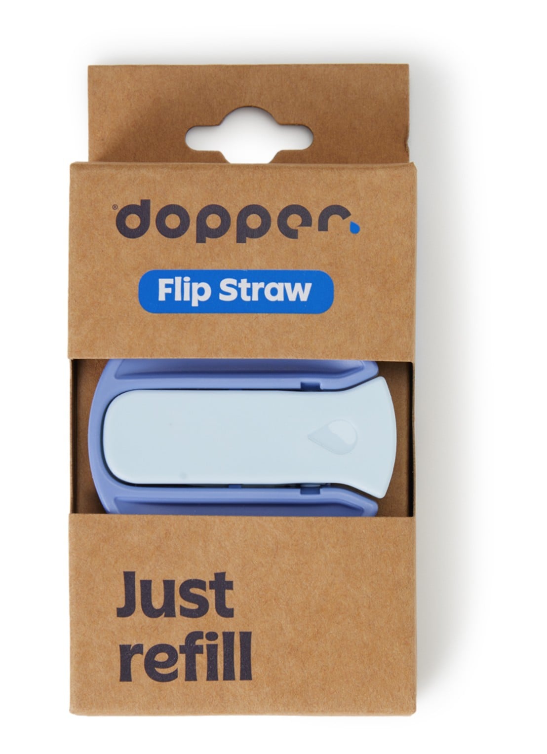 Dopper Flip Straw 24 cm - voorkant blauw