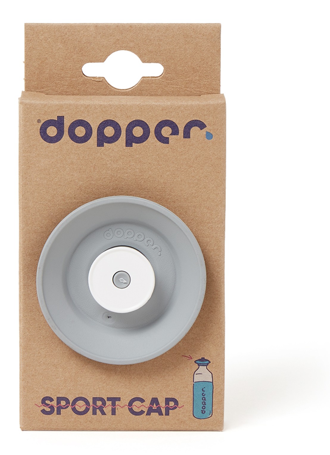 Dopper Sport dop met drinktuit - voorkant grijs