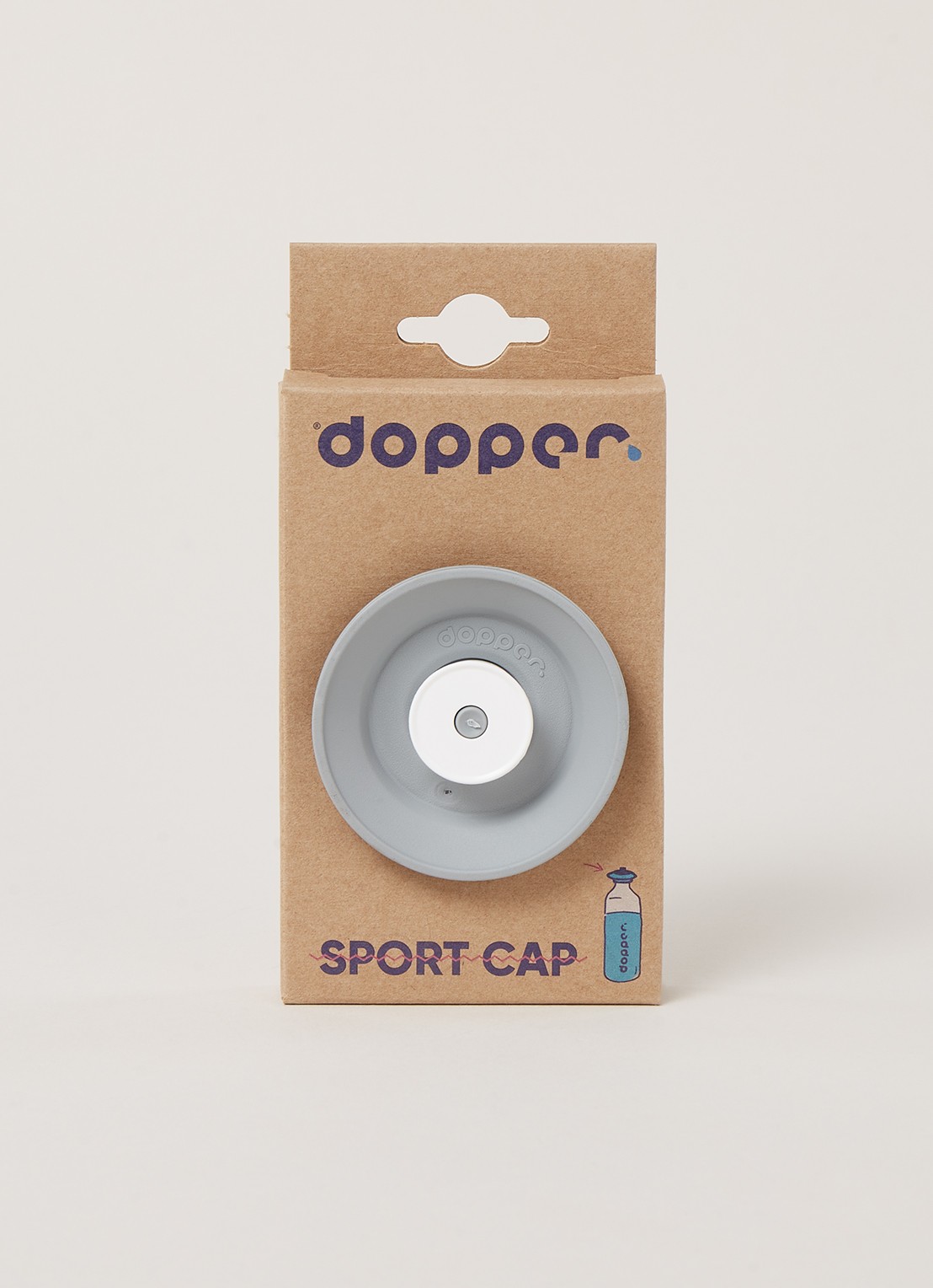 Dopper Sport dop met drinktuit - voorkant 2 grijs