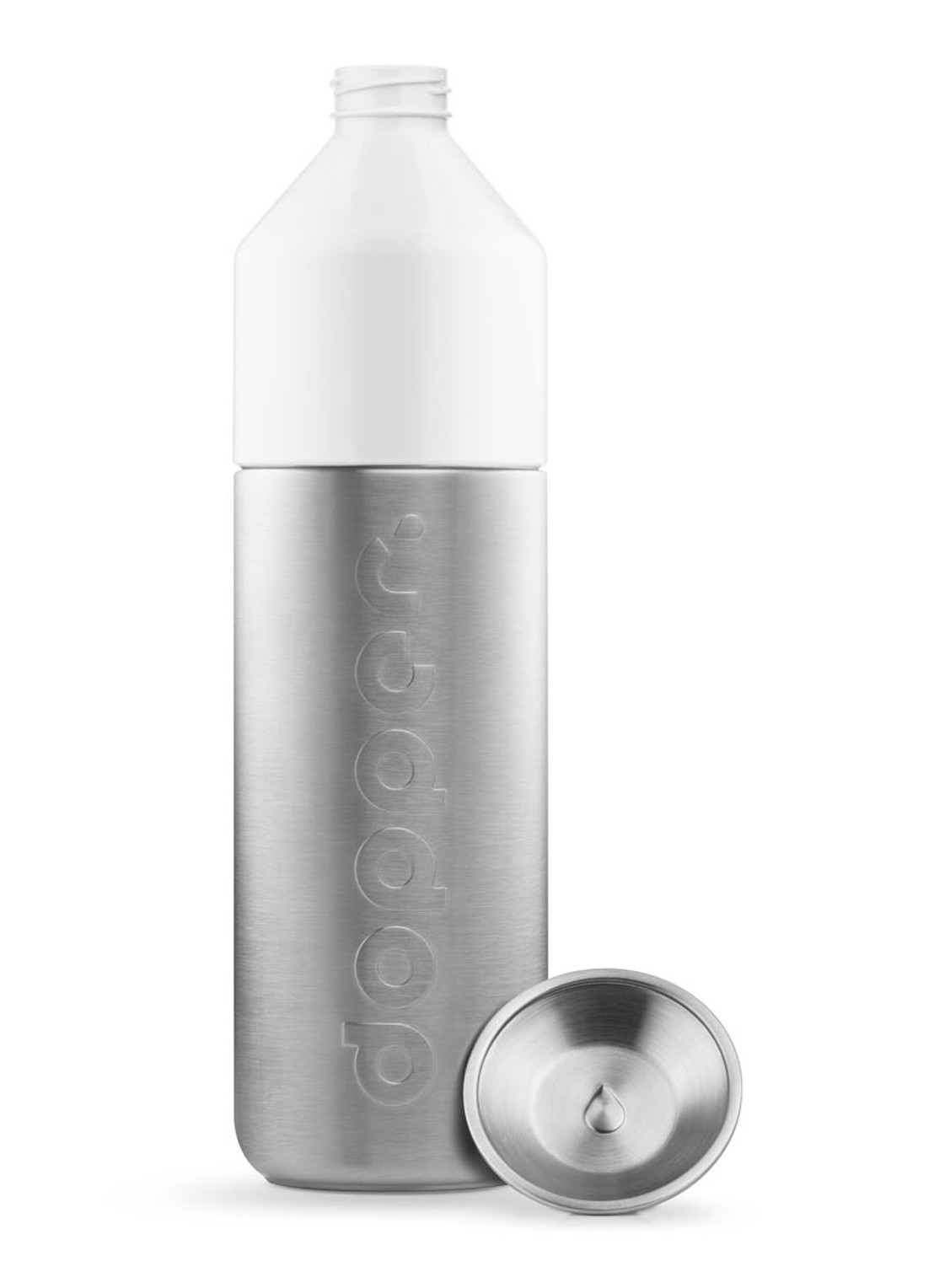 Dopper Steel waterfles 1,1 liter - detail zilver