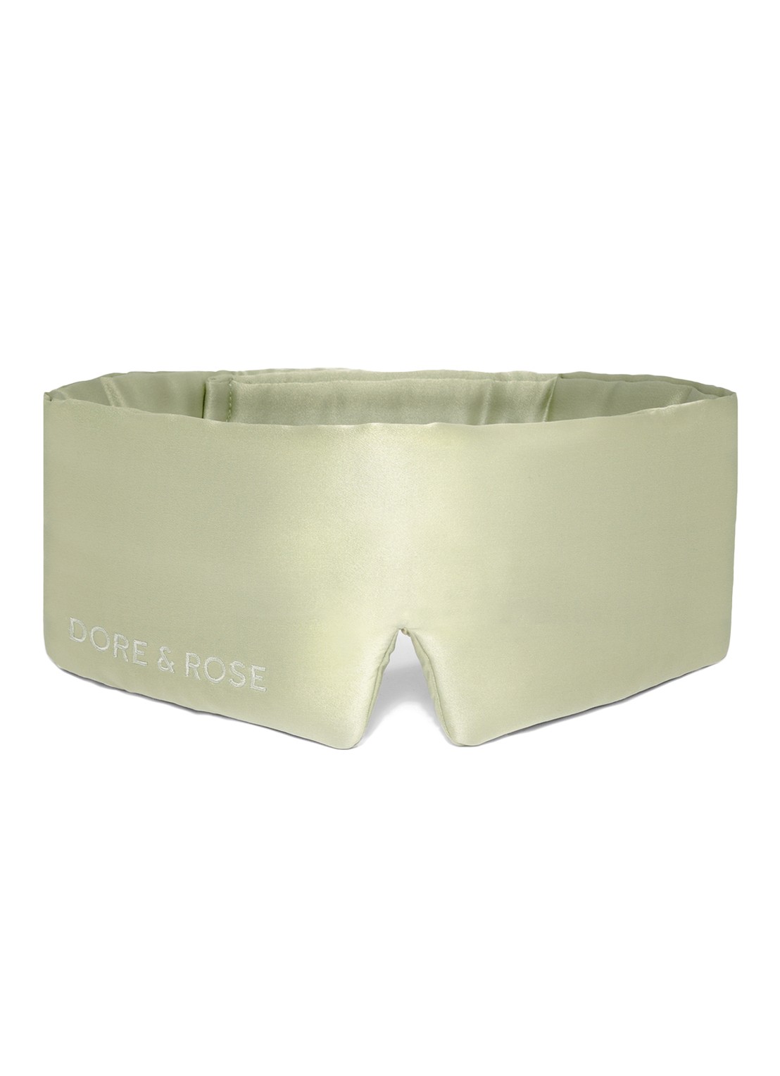Dore & Rose Deep Sleep Mask - slaapmasker van zijde - voorkant 3 lichtgroen
