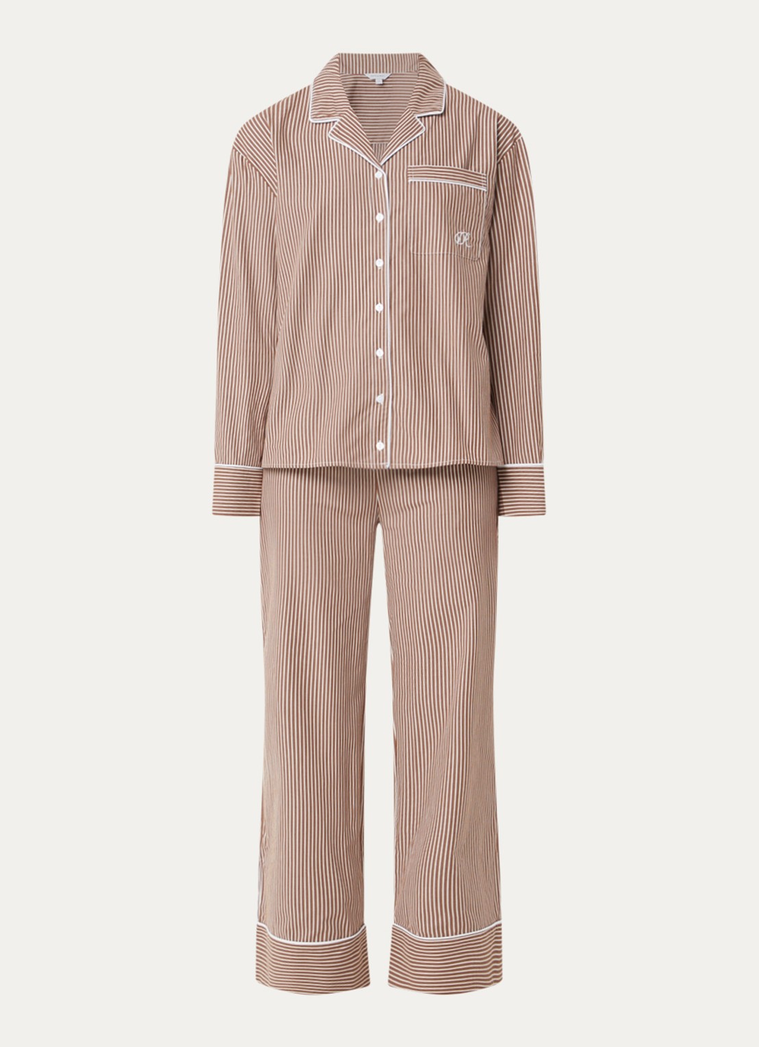 Dore & Rose Pyjamaset van katoen - voorkant 3 donkerbruin