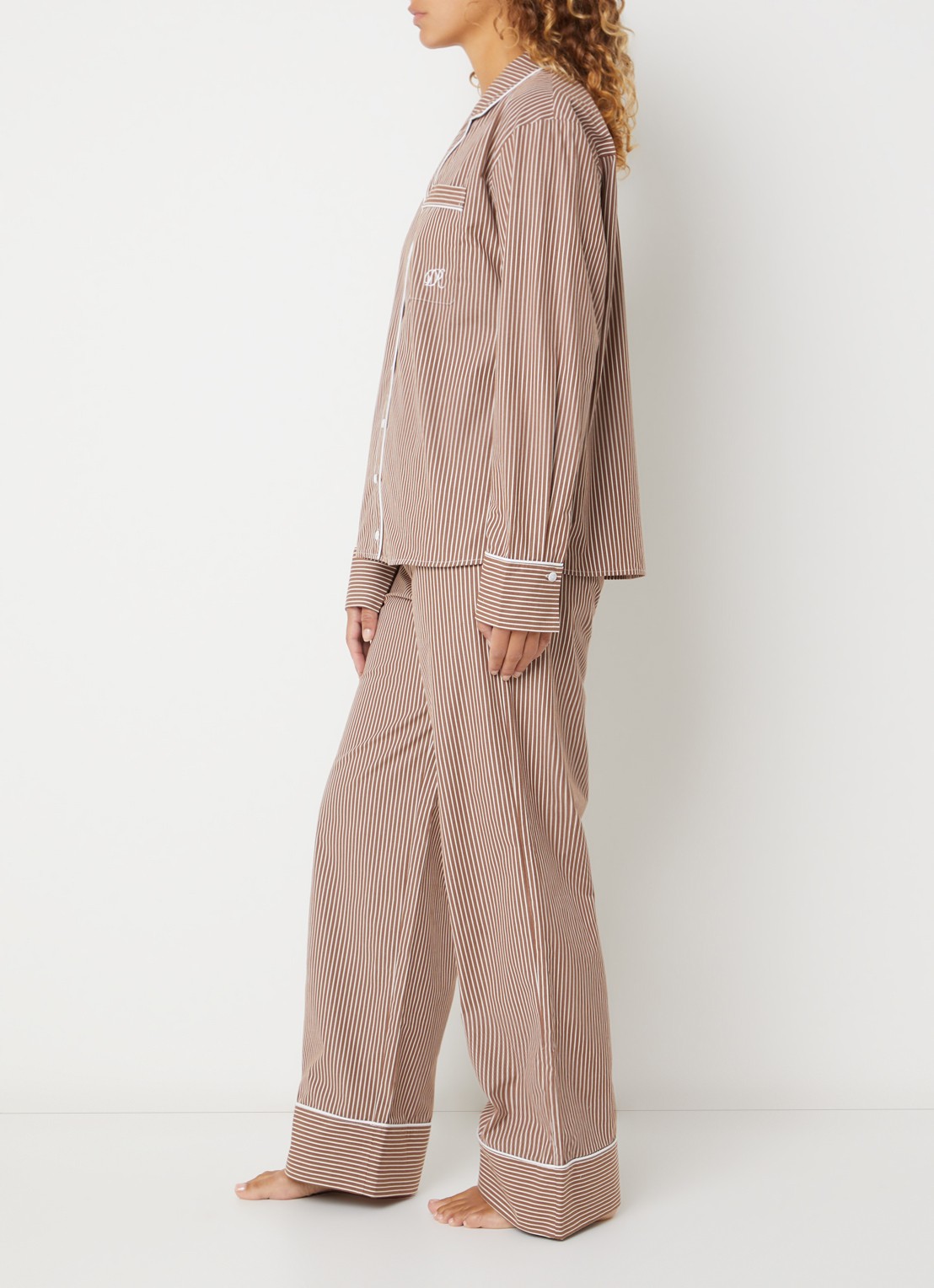 Dore & Rose Pyjamaset van katoen - voorkant 4 donkerbruin