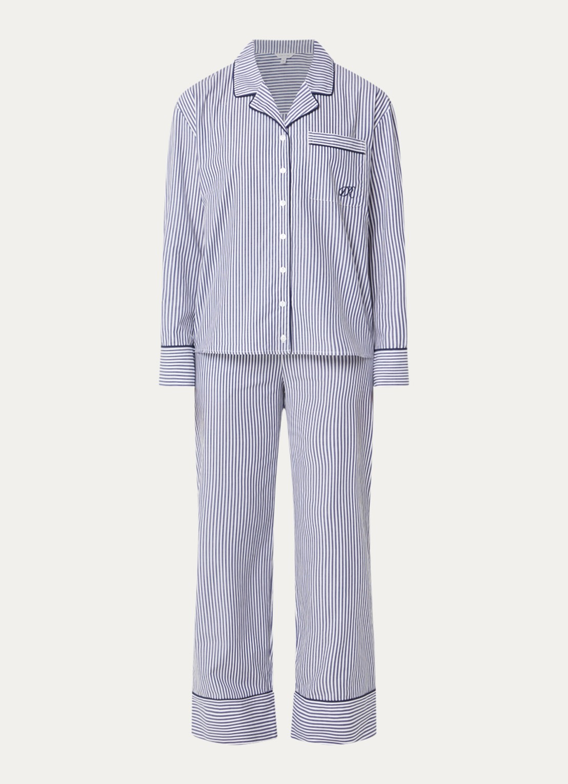 Dore & Rose Pyjamaset van katoen - voorkant 2 donkerblauw