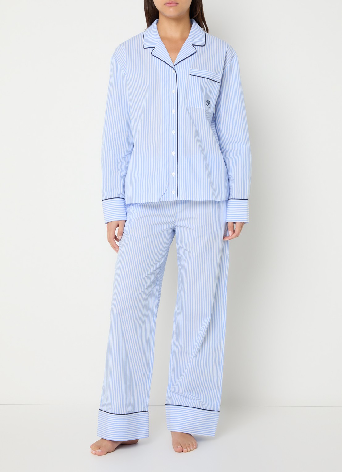 Dore & Rose Pyjamaset van katoen - detail lichtblauw