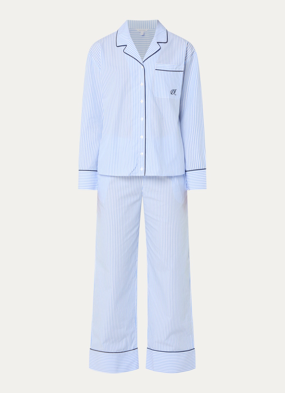 Dore & Rose Pyjamaset van katoen - voorkant 2 lichtblauw