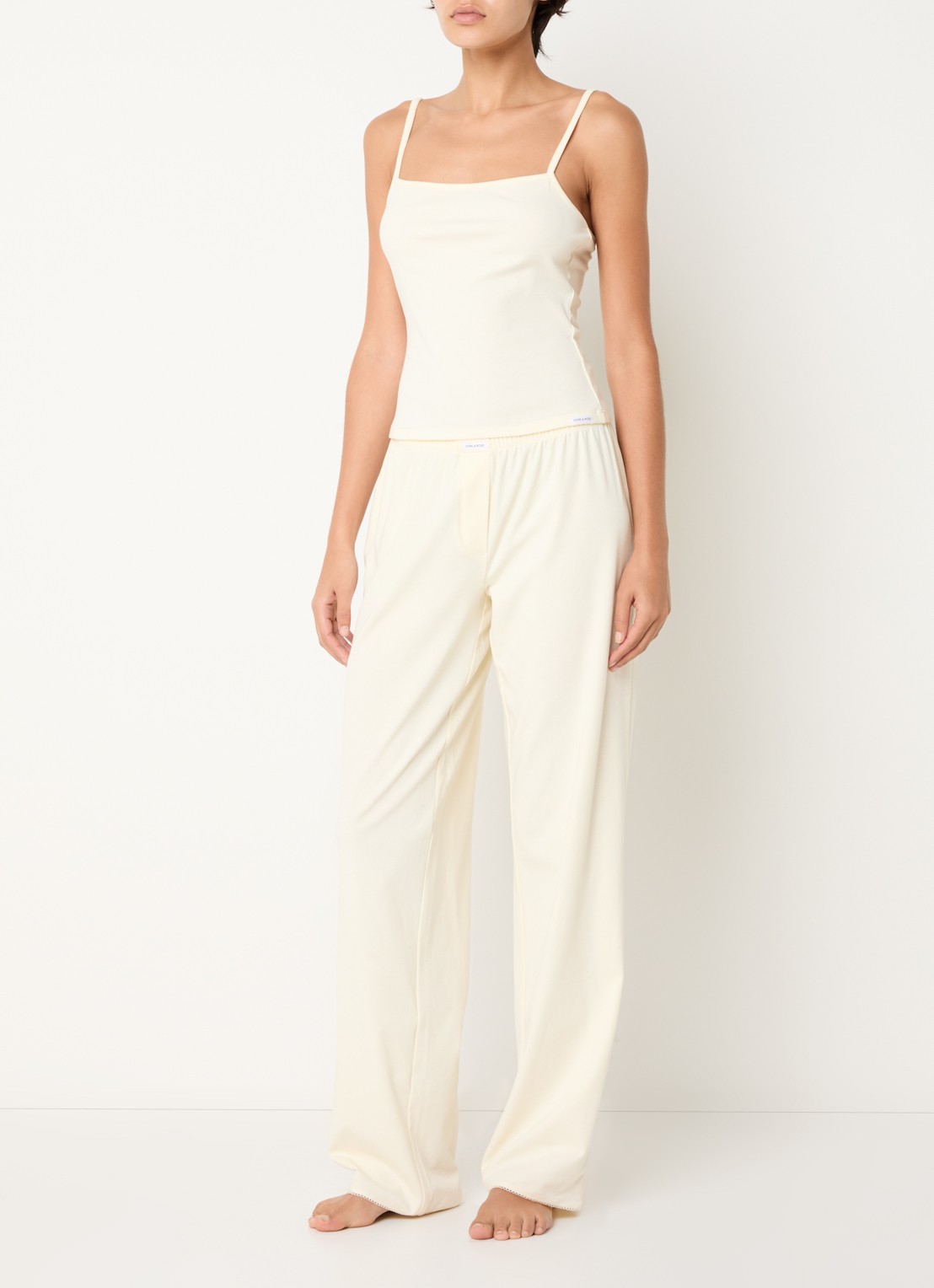 Dore & Rose Pyjamaset van katoen - detail ivoor
