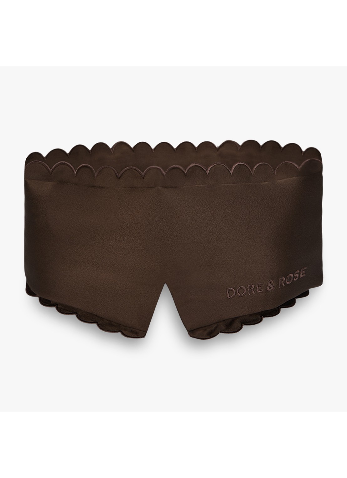 Dore & Rose Scallop Edge Deep Sleep Mask - slaapmasker - voorkant chocolate au nuit