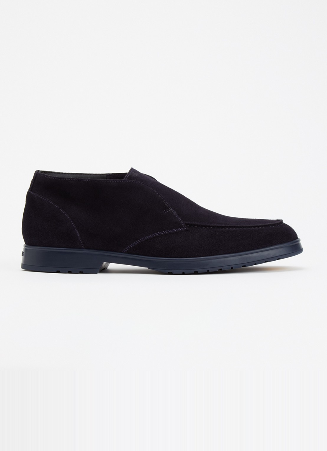 Doucal's Chukka Adler Elast Visone slip-on van kalfssuède - voorkant 5 donkerblauw