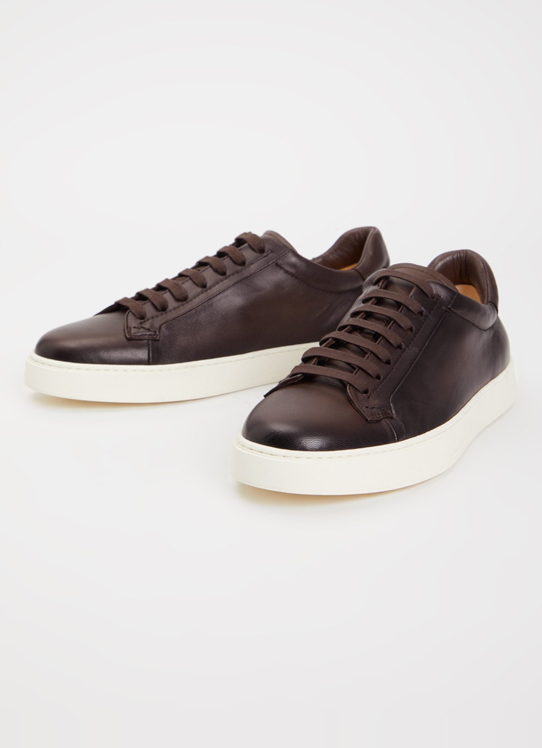 Doucal's Morgan sneaker van leer - detail 3 donkerbruin