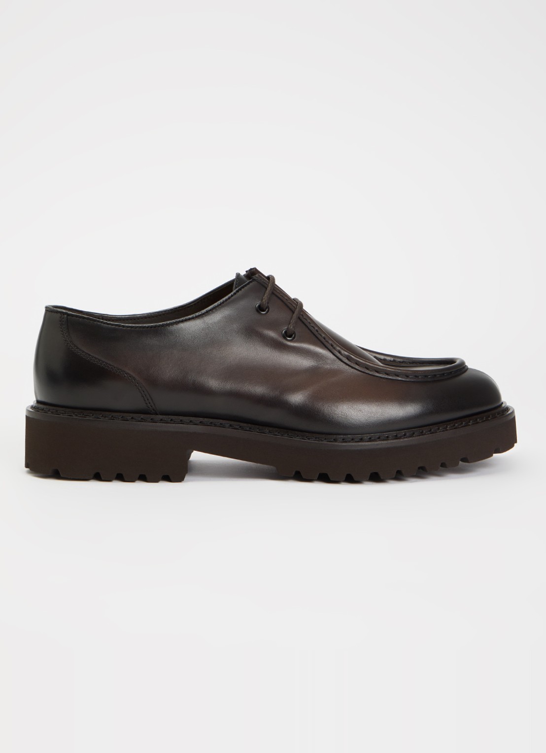 Doucal's Veterschoen van leer - voorkant 5 donkerbruin