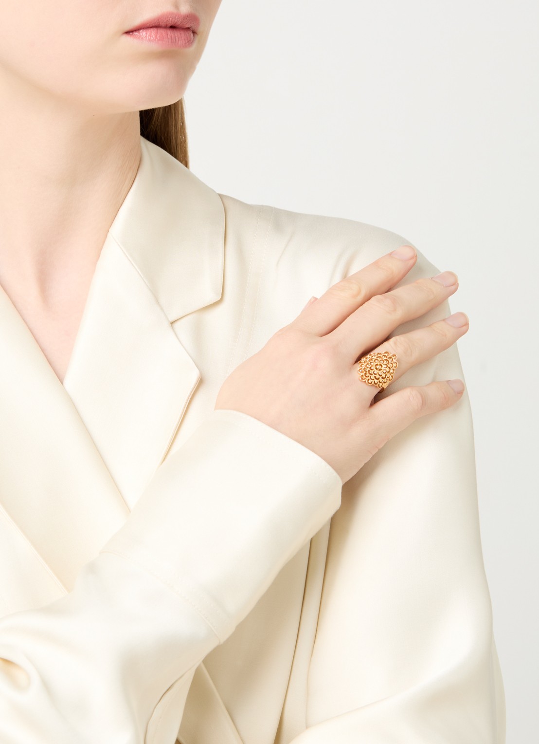 DPT Antwerp Blessed diamanten ring verguld - voorkant 2 goud
