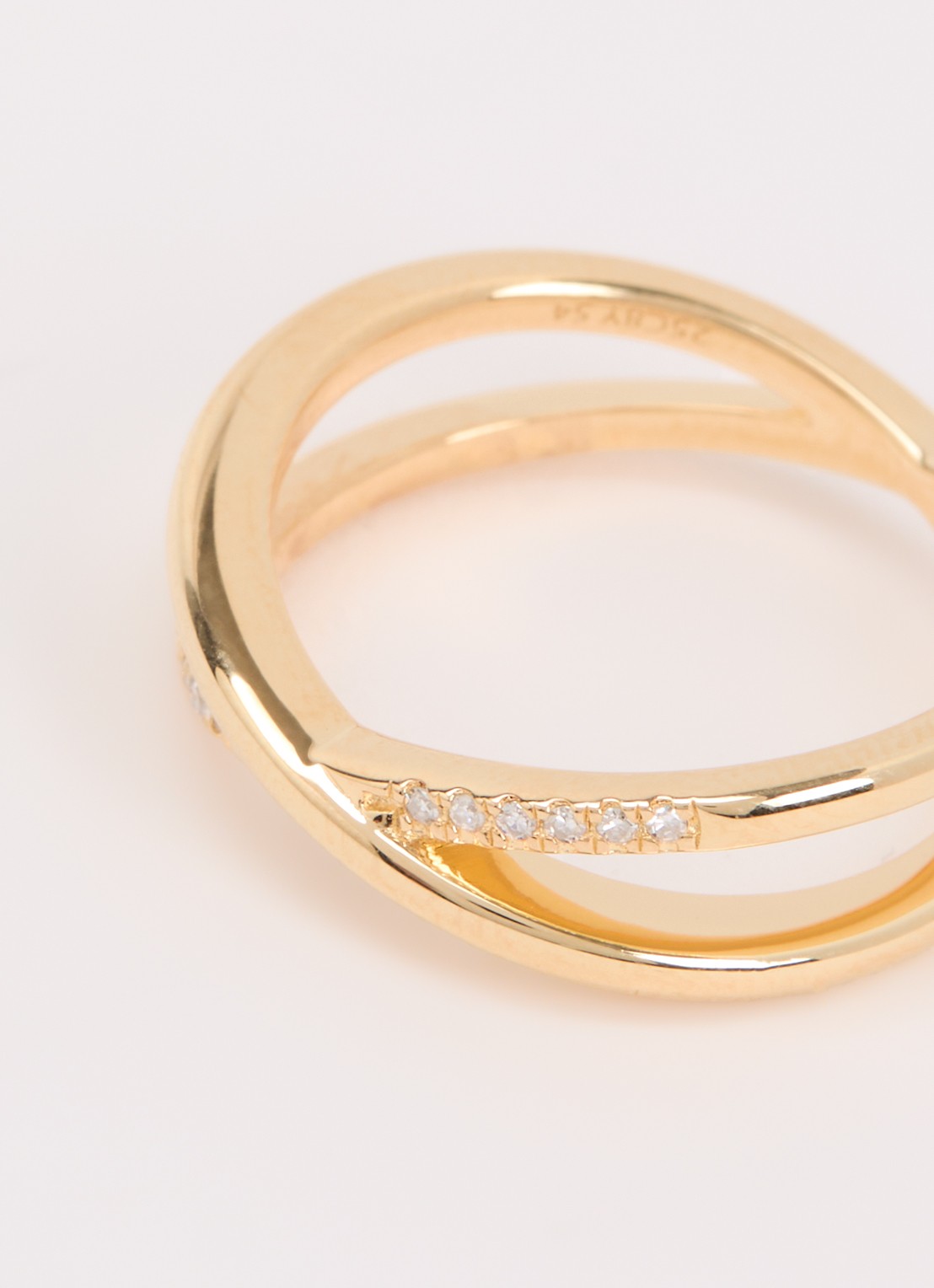 DPT Antwerp Crossover diamanten ring verguld - detail goud