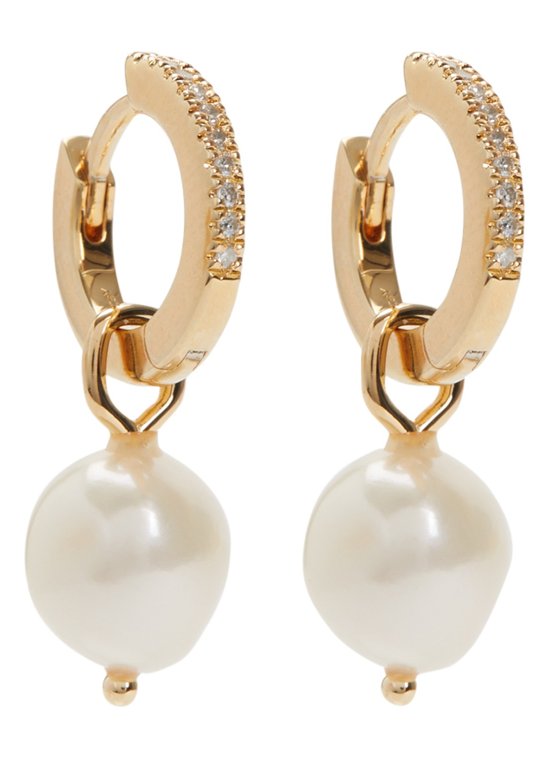 DPT Antwerp Endless Pearl oorringen verguld - voorkant geel