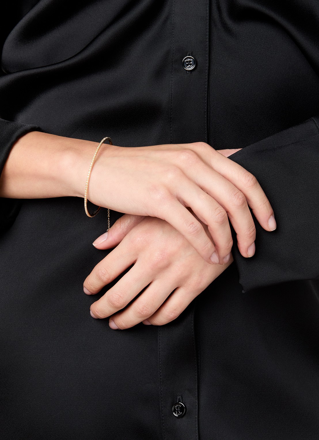 DPT Antwerp Ever bangle diamanten armband verguld - voorkant 4 goud