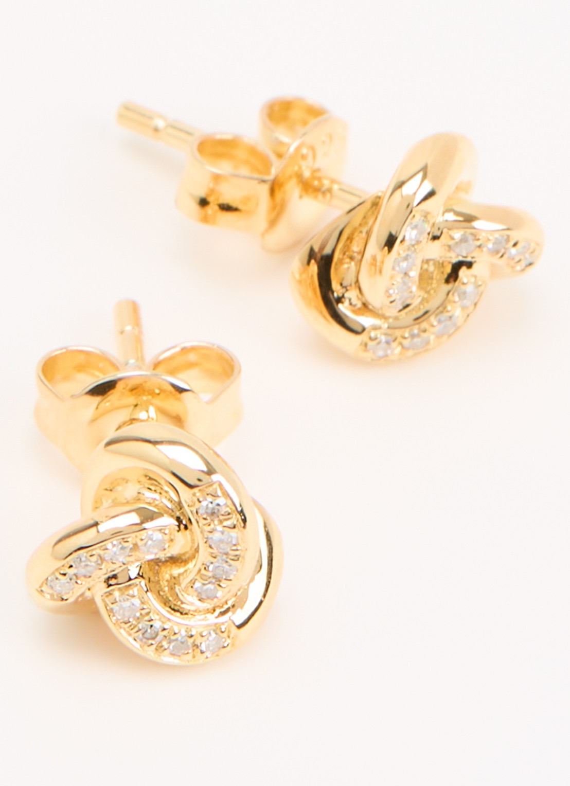 DPT Antwerp Knot oorknopjes verguld - detail 3 goud