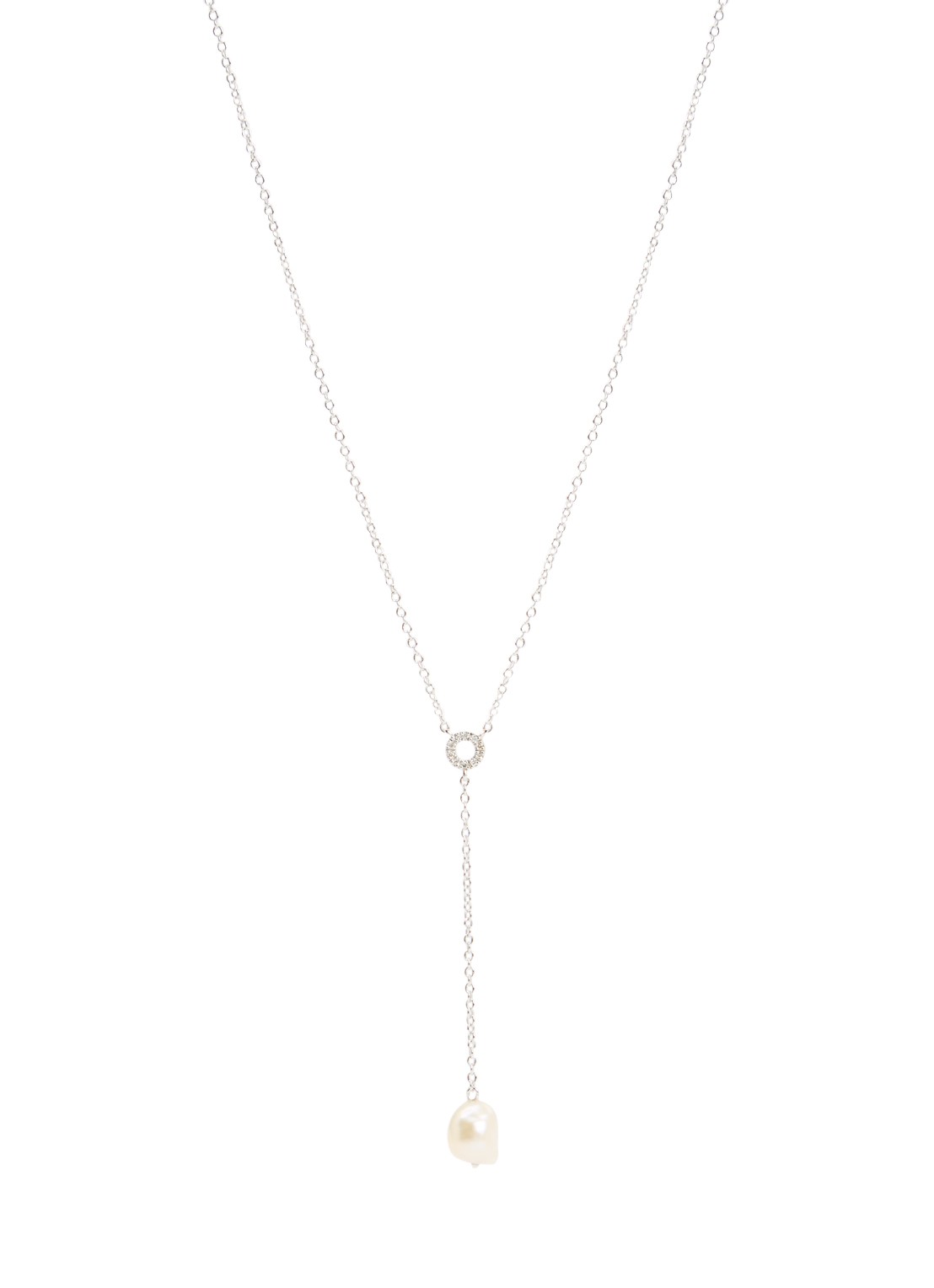 DPT Antwerp Lucy diamanten ketting van zilver - voorkant zilver