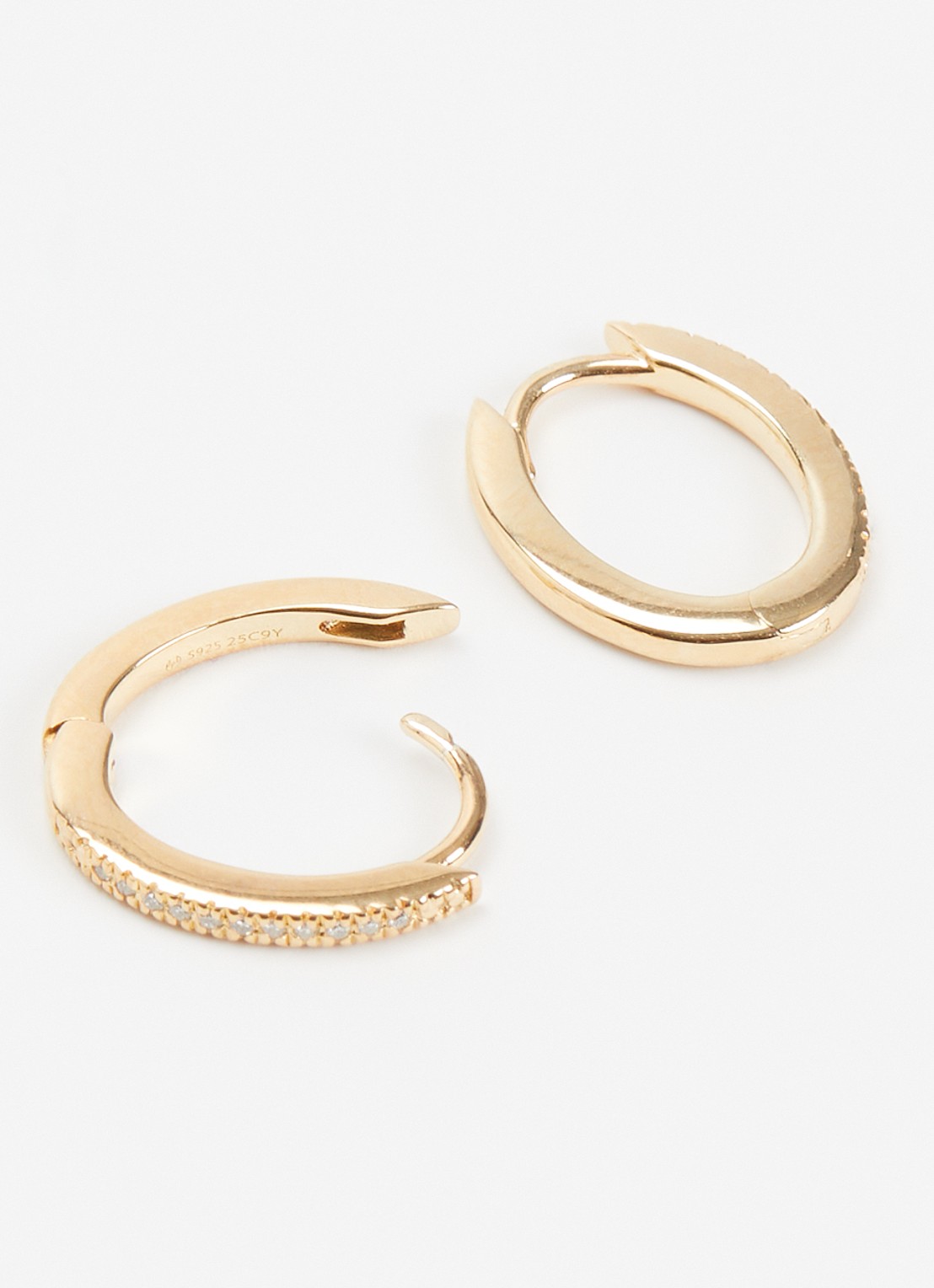 DPT Antwerp Oval diamanten oorringen verguld - detail 3 goud