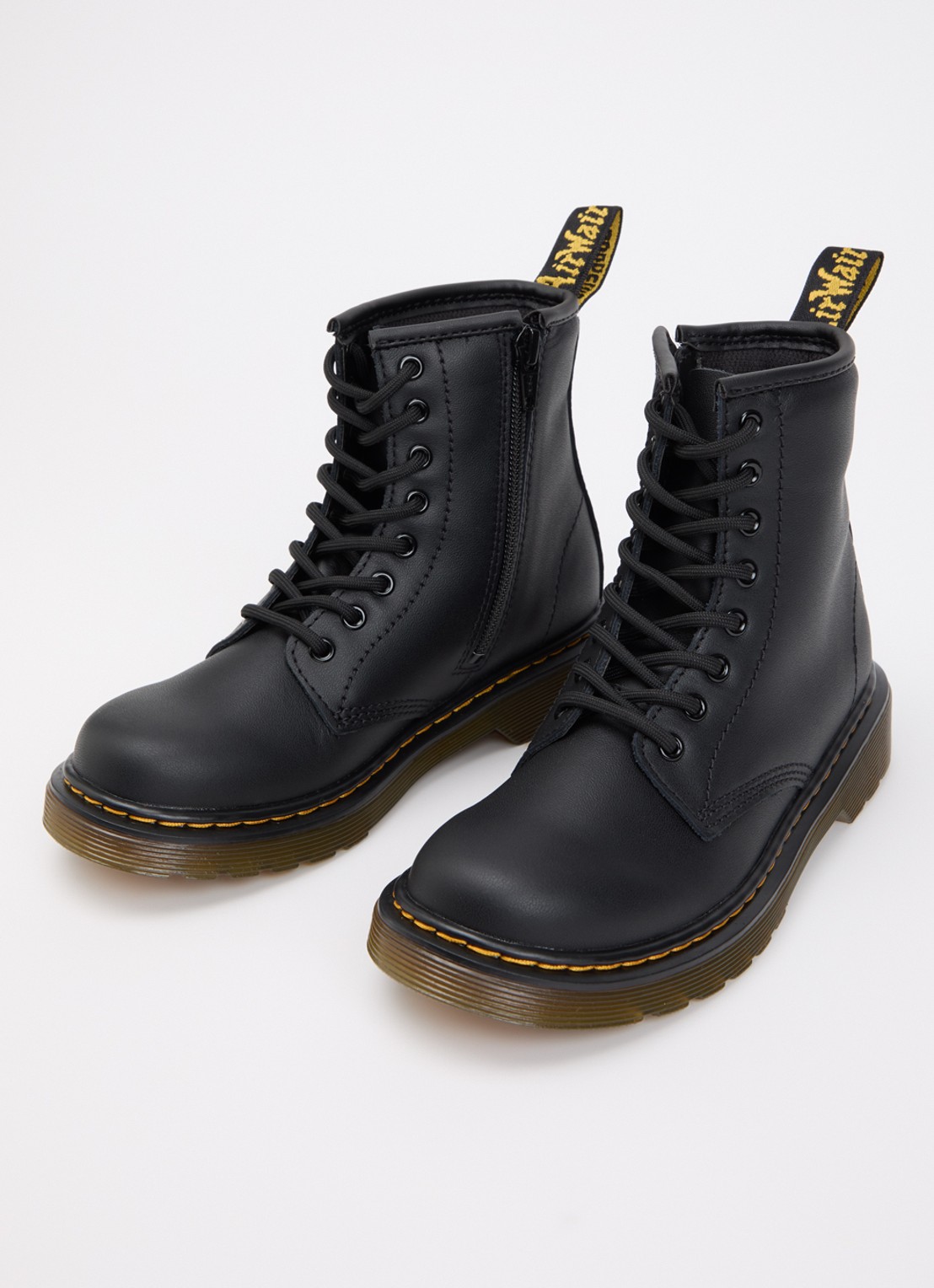 Dr. Martens 1460 Junior veterboot met glitter - voorkant 3 zwart