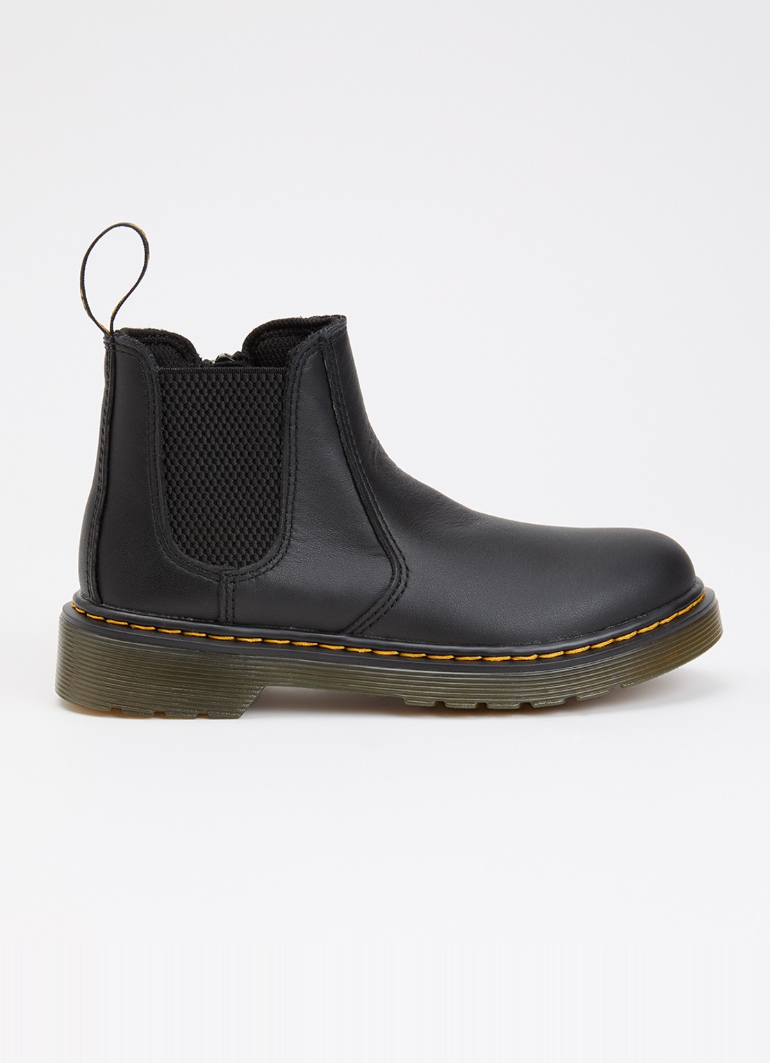 Dr. Martens 2976 Junior chelsea boot van leer - voorkant 2 zwart