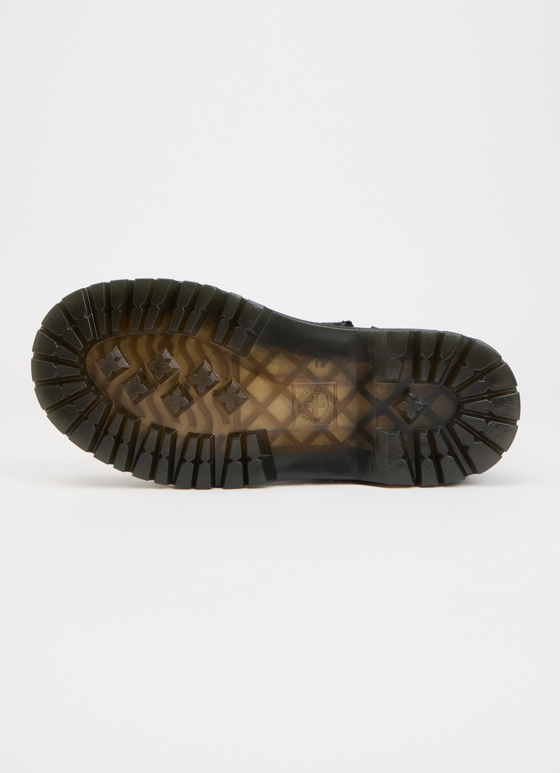 Dr. Martens Ganaya biker boot van leer met studs en doorgestikte details - detail zwart
