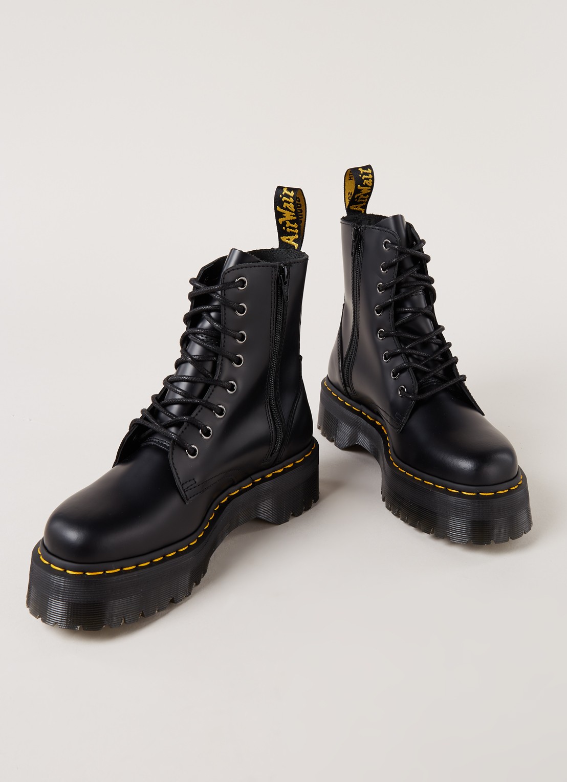 Dr. Martens Jadon biker boot van leer - detail 2 zwart