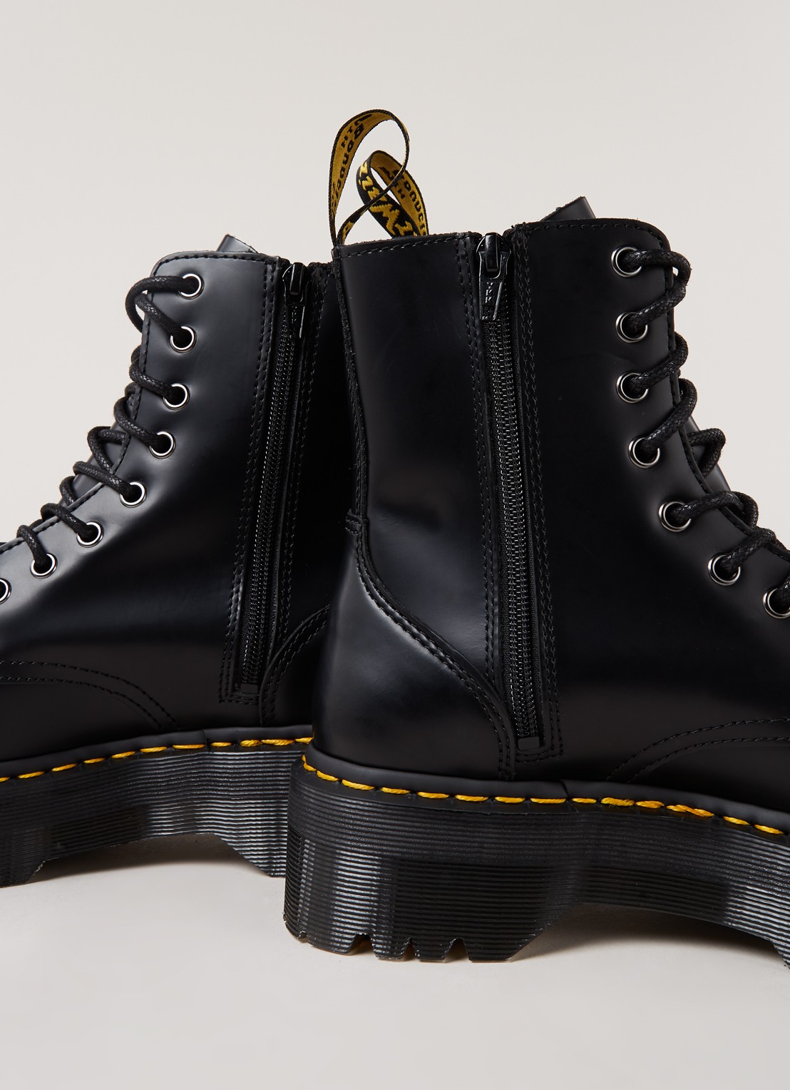 Dr. Martens Jadon biker boot van leer - detail 4 zwart