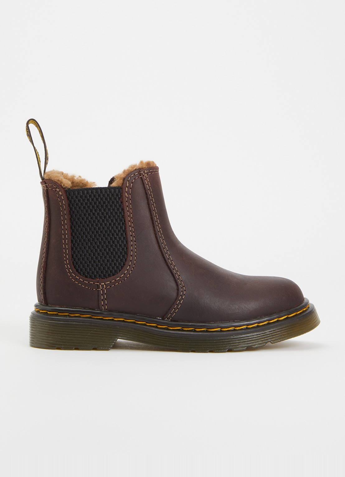 Dr. Martens Leonore T chelsea boot van leer - voorkant 2 donkerbruin