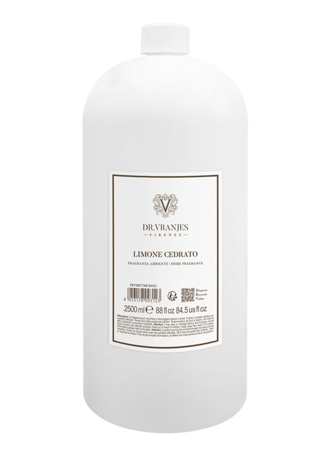 Dr. Vranjes Firenze Limone Cedrato Diffuser Refill - geurstokjes navulling - voorkant undefined