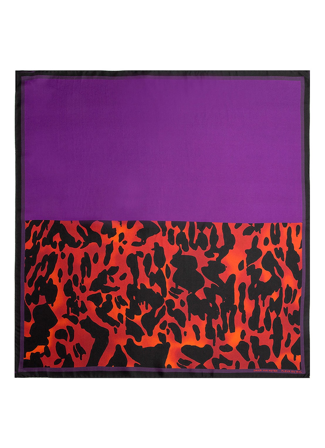 Dries Van Noten Foulard Fleur du Mal - zijden sjaal 75 x 75 cm - voorkant 2 fleur du mal