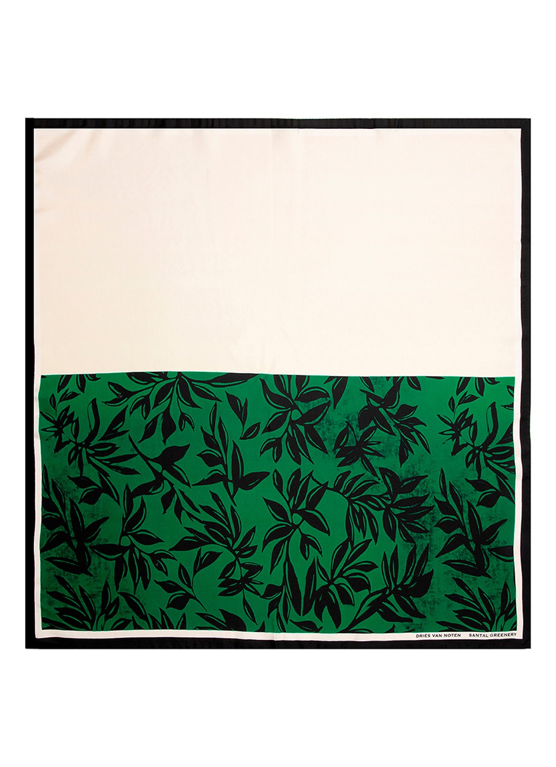 Dries Van Noten Foulard Santal Greenery - zijden sjaal 75 x75 cm - voorkant 2 santal greenery