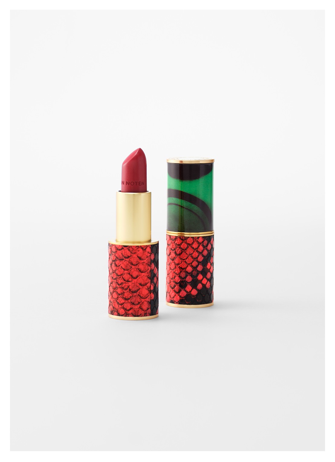 Dries Van Noten Lipstick Case - lege lipstick huls - voorkant 2 malachite snake