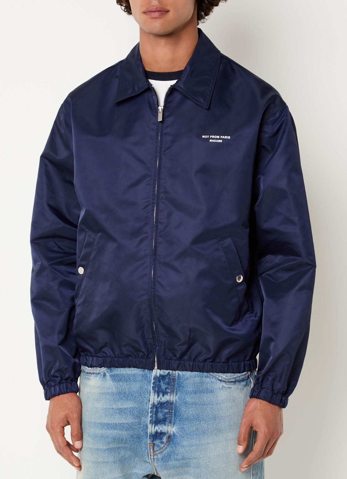 Drôle de Monsieur Bomberjack met logo en steekzakken - detail 4 donkerblauw