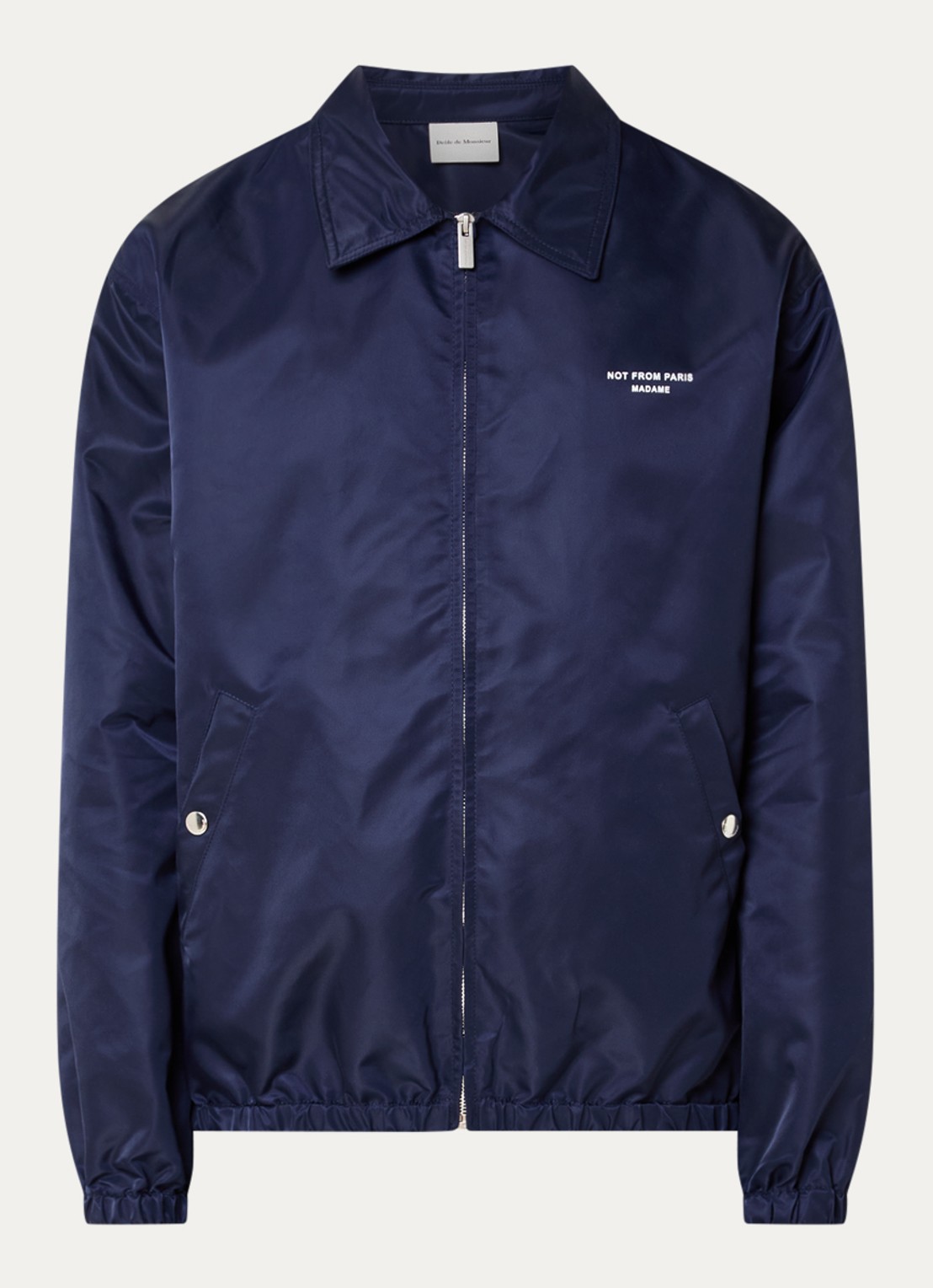 Drôle de Monsieur Bomberjack met logo en steekzakken - voorkant 2 donkerblauw