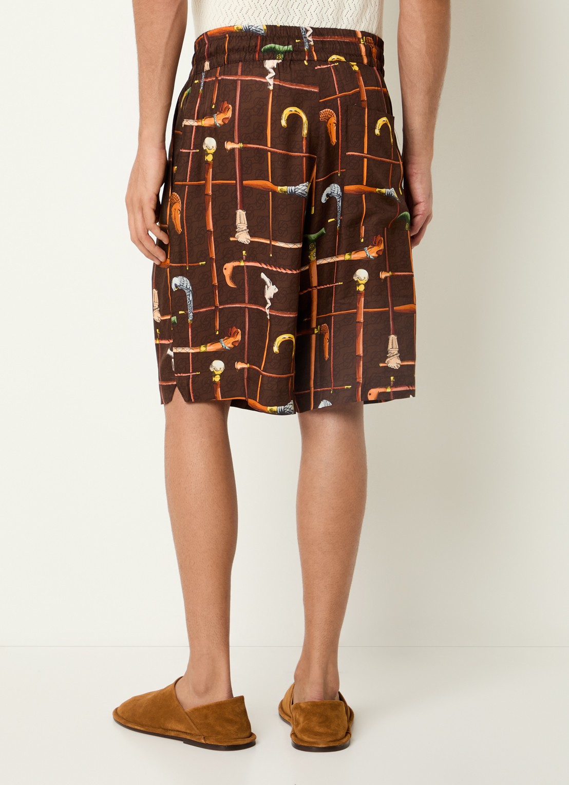 Drôle de Monsieur Cannes korte broek met print - achterkant 3 bruin