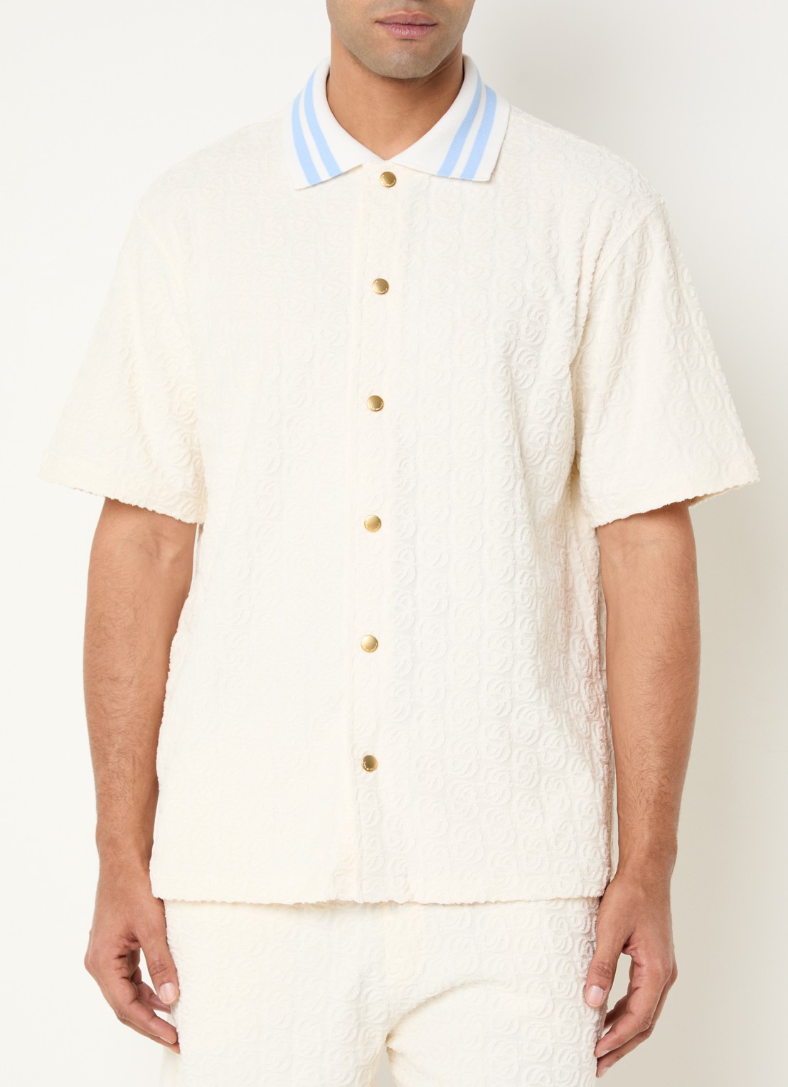 Drôle de Monsieur Chemise regular fit overhemd met structuur - detail 4 gebroken wit
