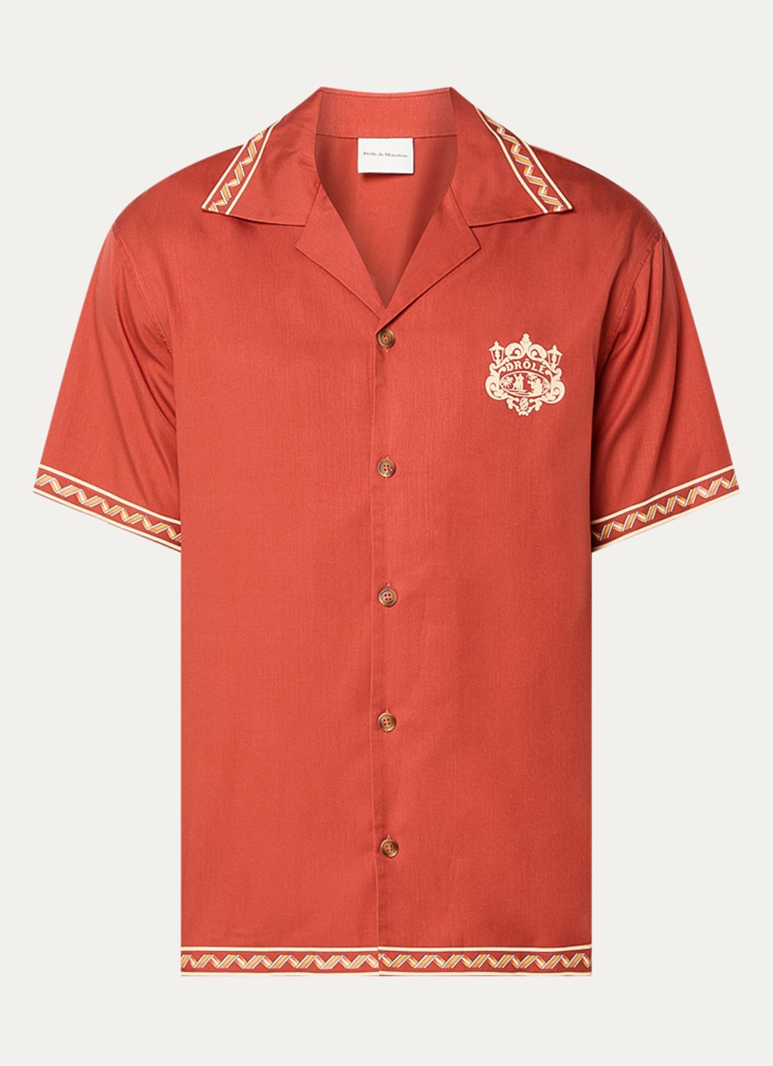 Drôle de Monsieur Danseurs met logo- en backprint - voorkant steenrood