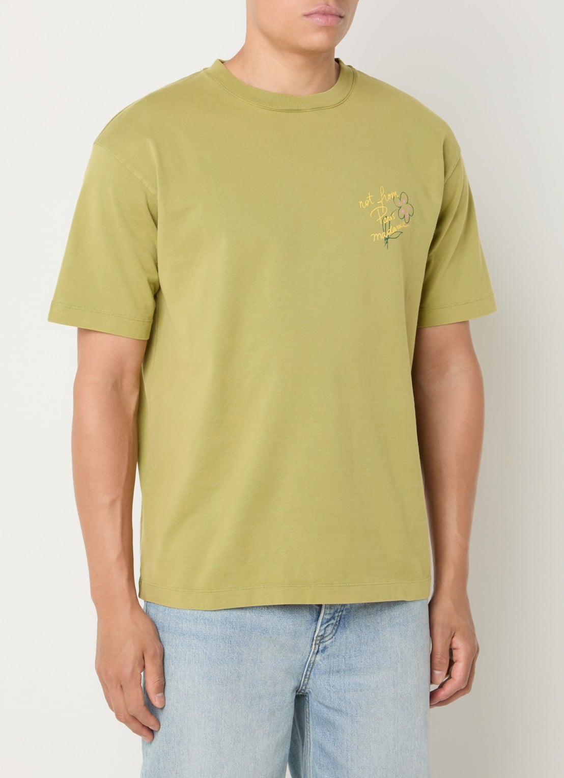 Drôle de Monsieur Equisse T-shirt logo- en backprint - achterkant 3 khaki
