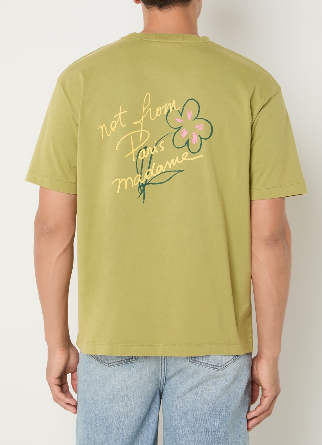 Drôle de Monsieur Equisse T-shirt logo- en backprint - detail 4 khaki