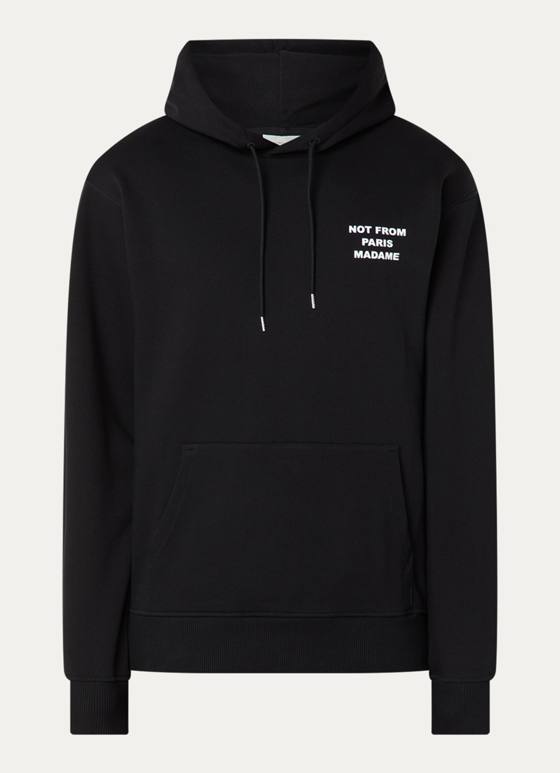 Drôle de Monsieur Hoodie met front- en backprint - voorkant 4 zwart