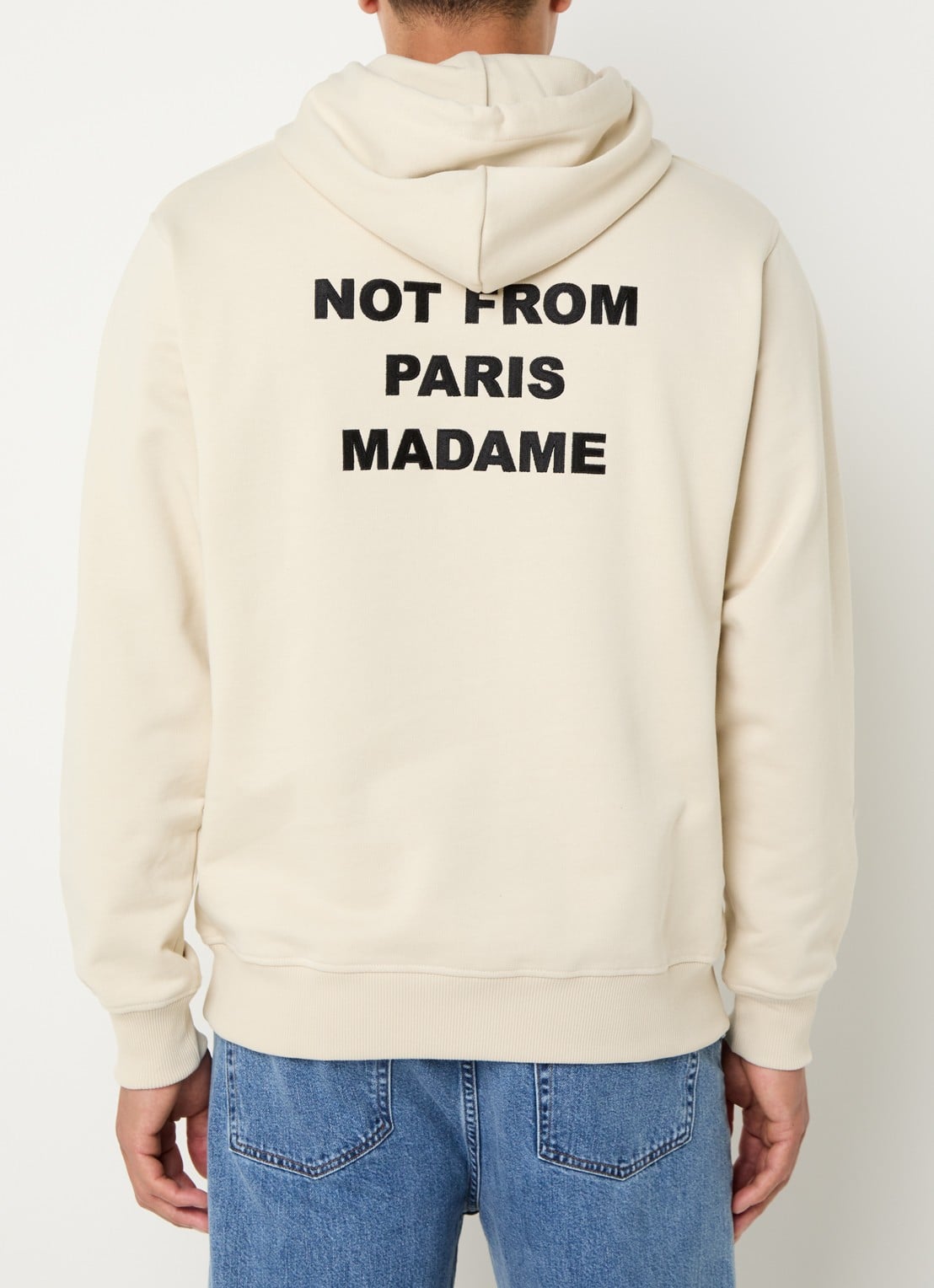 Drôle de Monsieur Hoodie met front- en backprint - achterkant beige