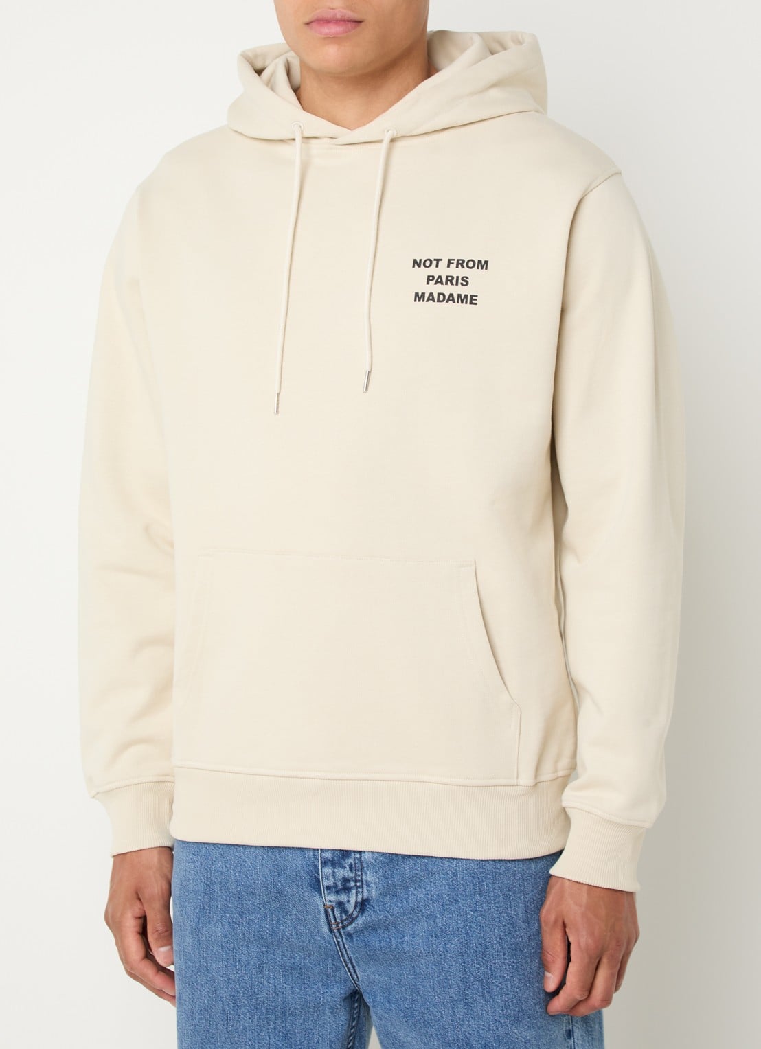 Drôle de Monsieur Hoodie met front- en backprint - detail 2 beige
