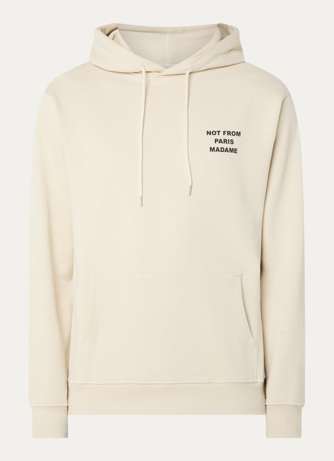 Drôle de Monsieur Hoodie met front- en backprint - voorkant 4 beige