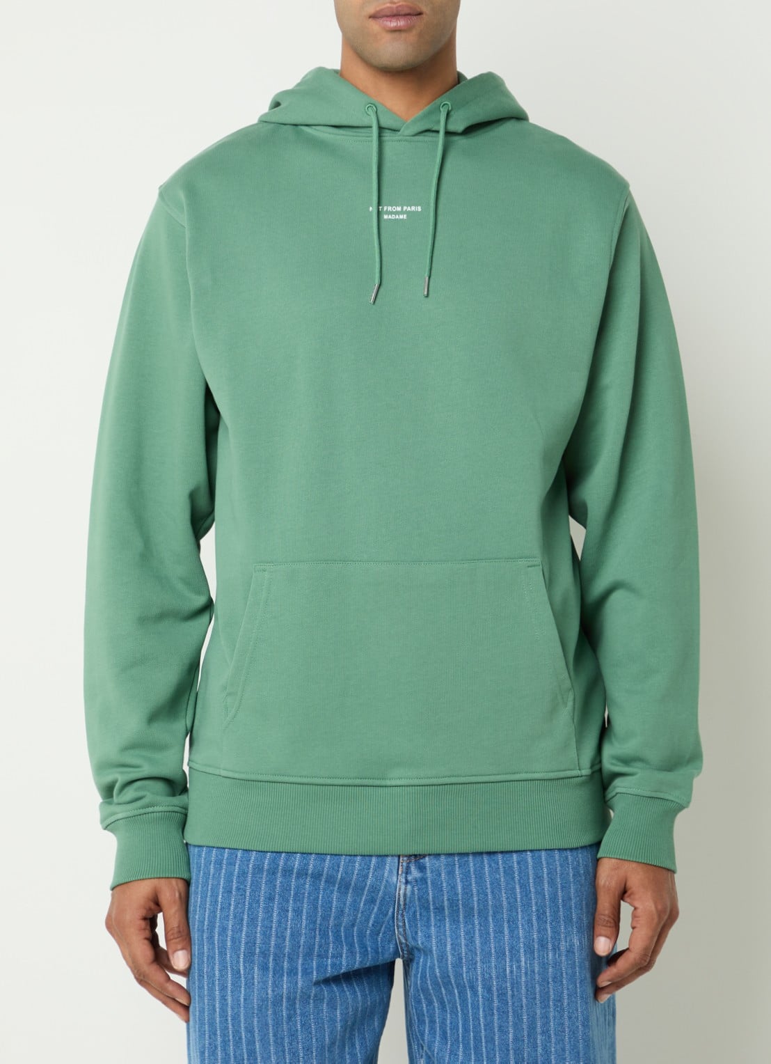 Drôle de Monsieur Hoodie met print - detail 4 groen